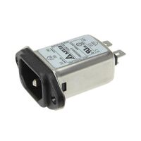 Power Entry Connector Receptacle, Male Blades IEC 320-C14 Panel Mount, Snap-In