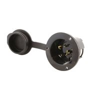 Power Connector Receptacle, Male Blades NEMA L5-20P Panel Mount, Flange