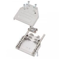 15 Position Two Piece Backshell Connector Silver 180° Shielded