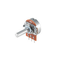 100k Ohm 1 Gang Linear Panel Mount Potentiometer 1.0 Turns Carbon 0.5W, 1/2W PC Pins