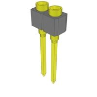 2 Position Receptacle Connector 0.100" (2.54mm) Through Hole Gold