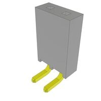 2 Position Receptacle Connector 0.100" (2.54mm) Through Hole, Right Angle Gold