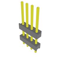 4 Position Header Spacer Connector 0.100" (2.54mm) Tin Through Hole