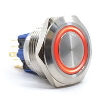 Pushbutton Switch 4PST-2NO/2NC Anti-Vandal, Illuminated Panel Mount, Front