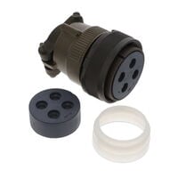 4 Position Circular Connector Plug, Female Sockets Solder Cup