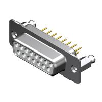 15 Position D-Sub Receptacle, Female Sockets Connector