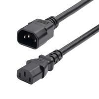 6.00' (1.83m) Power Cord Black IEC 320-C14 To IEC 320-C13 SJT