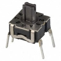 Dip Switch BCD 10 Position Through Hole Rotary with Shaft Actuator 100mA 30VDC