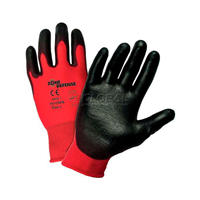 Gloves Black, Red Large