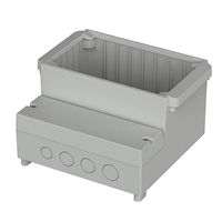 Behuizing Plastic, ABS Grijs Inclusief afdekking 6,339" L x 6,535" B (161,00mm x 166,00mm) X 3,898" (99,00mm)