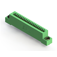 20 Position Female Connector Non Specified - Single Edge Gold 0.100" (2.54mm) Green