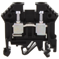 Terminal Block Connector 2 Position Feed Through Black 6-22 AWG