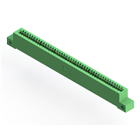 44 Position Female Connector Non Specified - Single Edge Gold 0.100" (2.54mm) Green