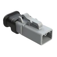 2 Rectangular Connectors - Housings Plug Gray