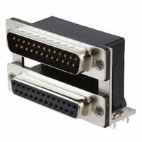 25, 25 Position D-Sub - Stacked Plug, Male Pins; Receptacle, Female Sockets Connector