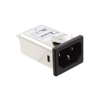Power Entry Connector Receptacle, Male Blades IEC 320-C14 Panel Mount, Snap-In
