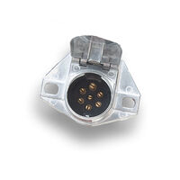 7 (6 + PE) Position Circular Connector Receptacle, Male Pins Set Screw