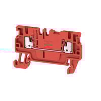 Terminal Block Connector 2 Position Feed Through Red 14-26 AWG