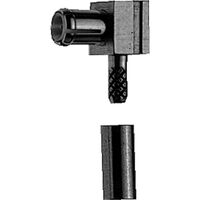 MCX Connector Plug, Male Pin 50 Ohms Free Hanging (In-Line), Right Angle Solder