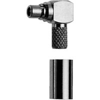 MMCX Connector Plug, Male Pin 50 Ohms Free Hanging (In-Line), Right Angle Solder