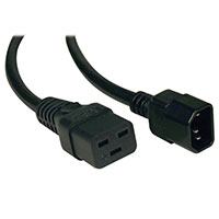 6.00' (1.83m) Power Cord Black IEC 320-C14 To IEC 320-C19 SJT