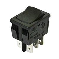 摇臂开关 DPDT 16A（AC） 125 V 面板安装，卡入式