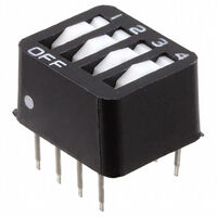 DIP-Schalter SPST 4 positionen Durchkontaktierung Wippschalter Betätiger 25mA 24V DC