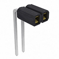 2 位置 插座，分离式 连接器 0.100"（2.54mm） 通孔，直角 镀金