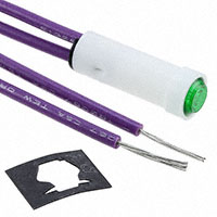 Incandescent Panel Indicator Green 28V Wire Leads - 4.6" (116.84mm)