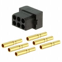 6 Position Rectangular Receptacle Connector Crimp Gold 24-28 AWG