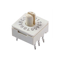Dip Switch Hexadecimal 16 Position Through Hole Rotary with Shaft Actuator 100mA 50VDC