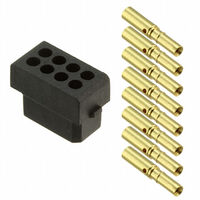 8 Position Rectangular Receptacle Connector Crimp Gold 24-28 AWG