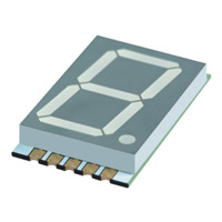 显示器模块 - LED 字符与数字 蓝色 7 段 1 字符 共阳极 3V 10mA 0.945" 高 x 0.661" 宽 x 0.148" 直径（24.00mm x 16.80mm x 3.75mm） 10-SMD，无引线