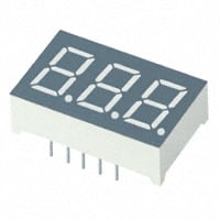 显示器模块 - LED 字符与数字 红色 7 段 3 字符 共阴极 1.8V 10mA 0.551" 高 x 0.886" 宽 x 0.283" 直径（14.00mm x 22.50mm x 7.20mm） 12-DIP（0.400"，10.16mm），11 引线