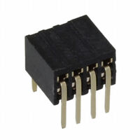 8 位置 插座 连接器 0.050"（1.27mm） 通孔，直角 镀金
