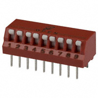 Dip Switch SPST 9 Position Through Hole, Right Angle Piano Actuator 150mA 30VDC