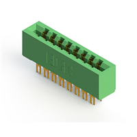 16 Position Femelle Connecteur Non spécifié - double bord Or 0,156 po (3,96mm) Vert