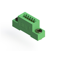 5 Position Female Connector Non Specified - Single Edge Gold 0.100" (2.54mm) Green