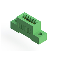 5 Position Female Connector Non Specified - Single Edge Gold 0.100" (2.54mm) Green