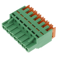 7 Positionen, Anschlussblock Stecker, Flanschdose , 0,200" (5,08mm) , 90° , Frei hängend