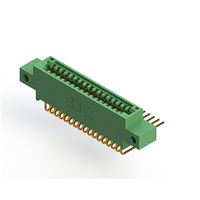 34 Position Female Connector Non Specified - Dual Edge Gold 0.100" (2.54mm) Green