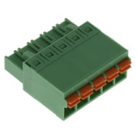 5 Pozycyjna kostka zaciskowa Wtyczka, gniazda żeńskie 0,197" (5,00mm) 180° Swobodnie zwisające (liniowe)