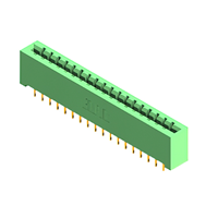 18 Position Female Connector Non Specified - Single Edge Gold 0.156" (3.96mm) Green
