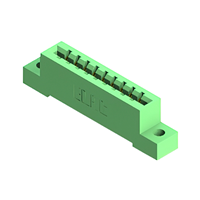 9 Position Female Connector Non Specified - Single Edge Gold 0.156" (3.96mm) Green