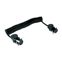 7 Conductor Round - Coiled Cable Black 12 AWG, 16 AWG 11.48' (3.50m)