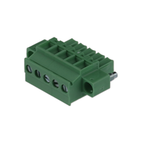 5 Position Terminal Block Plug, Female Sockets 0.150" (3.81mm) 90° Free Hanging (In-Line)