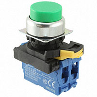 Pushbutton Switch DPST-NO Standard Panel Mount, Front