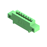 6 Position Female Connector Non Specified - Single Edge Gold 0.156" (3.96mm) Green
