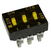 Dip Switch SPST 3 Position Surface Mount Slide (Standard) Actuator 100mA 20VDC