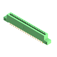 20 Position Female Connector Non Specified - Single Edge Gold 0.156" (3.96mm) Green